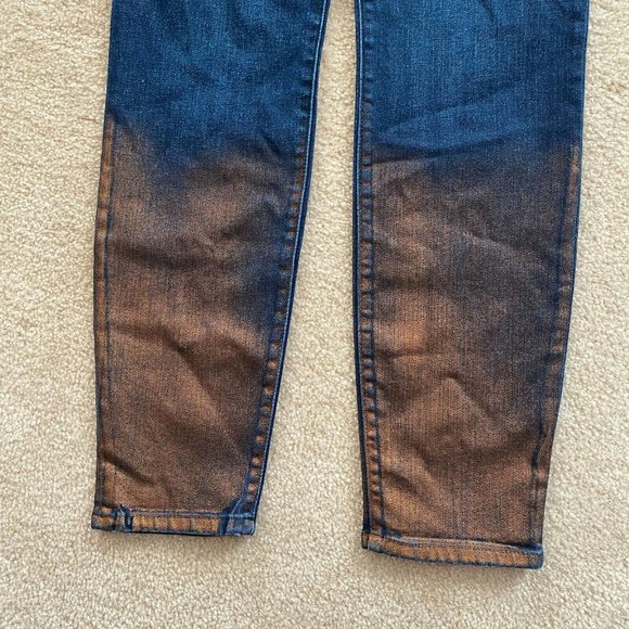 Gap 1969 26R Denim Legging Jean Metallic Dipped Hem Actual W 27 x I 28 3/4 - Picture 5 of 12